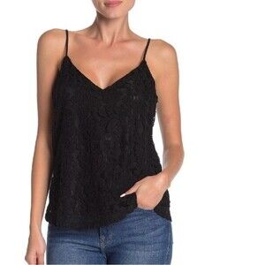 Socialite Black Lace V Neck Camisole with Adjustable Straps Size Small